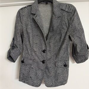 Express Gray Blazer Structured Notched Lapels